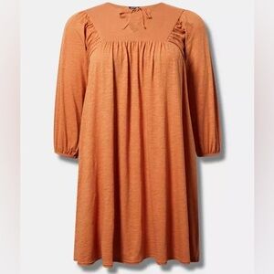 TORRID Mini Vintage Slub Yoke Dress Raw Sienna Size 2X NEW